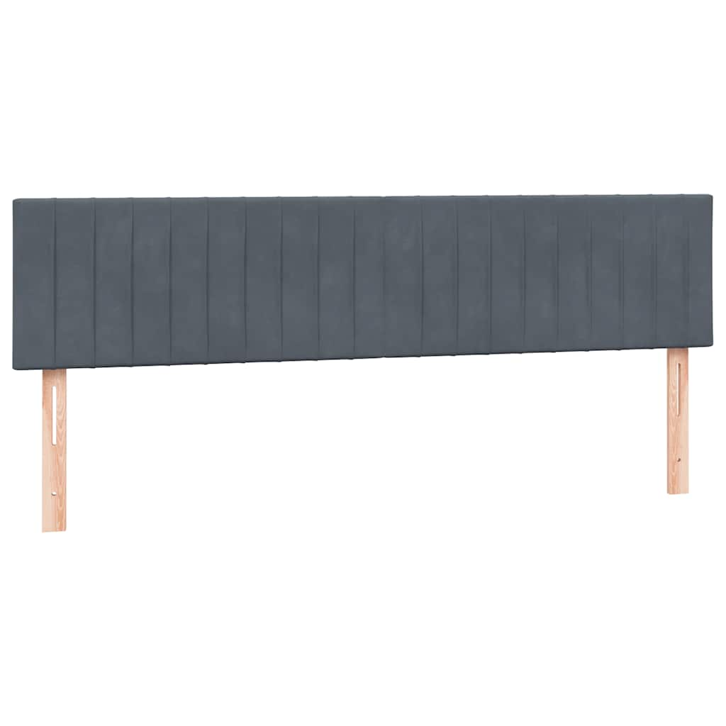 vidaXL Cama box spring con colchón terciopelo gris oscuro 180x220 cm