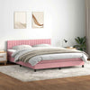 vidaXL Cama box spring con colchón terciopelo rosa 180x220 cm