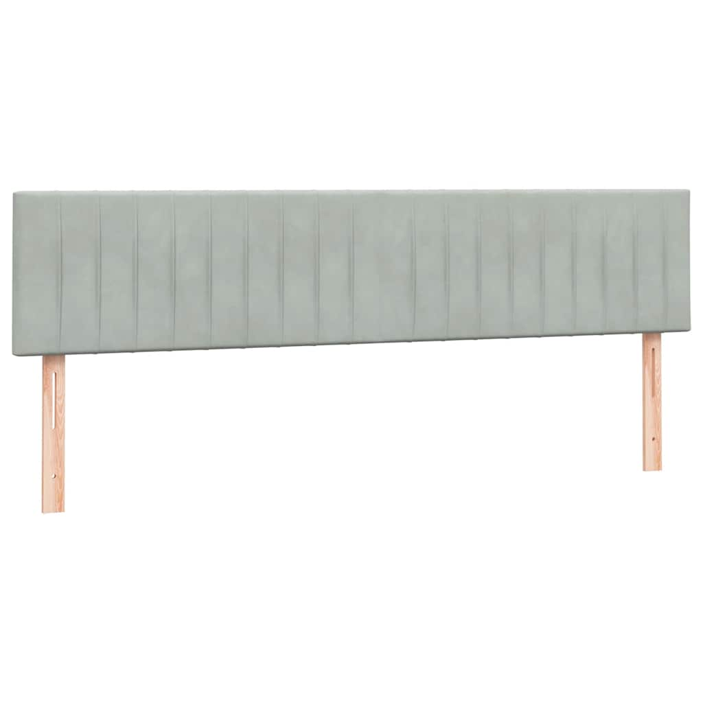 vidaXL Cama box spring con colchón terciopelo gris claro 200x220 cm