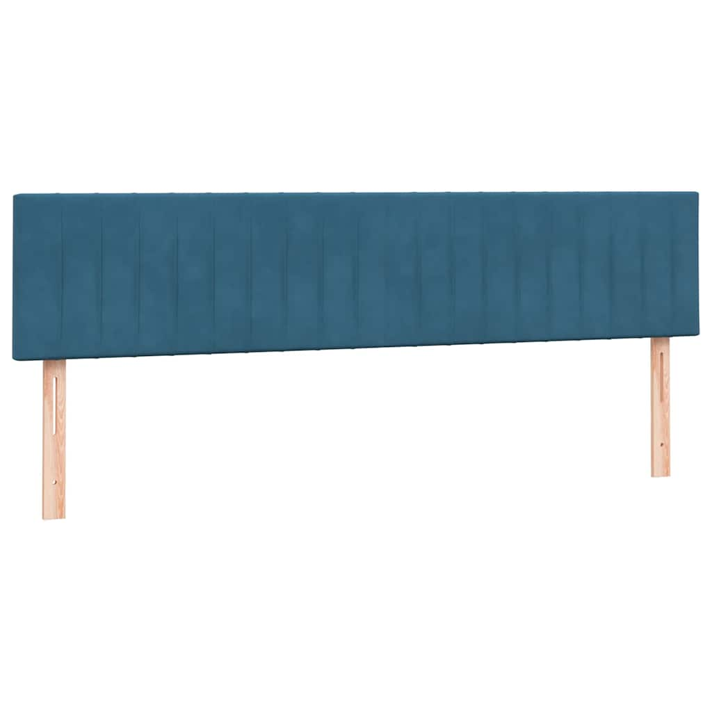 vidaXL Cama box spring con colchón terciopelo azul oscuro 200x220 cm