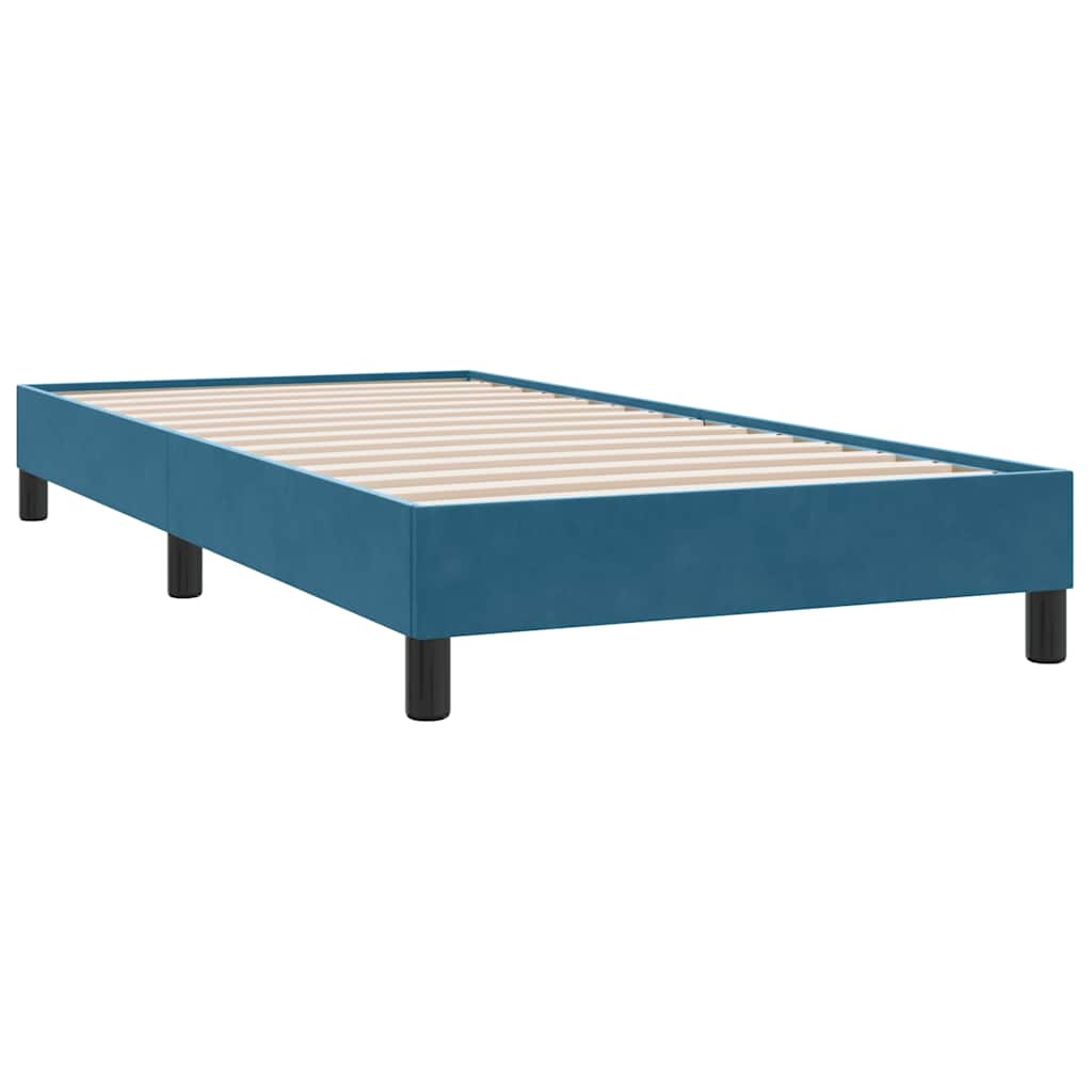 vidaXL Cama box spring con colchón terciopelo azul oscuro 80x210 cm