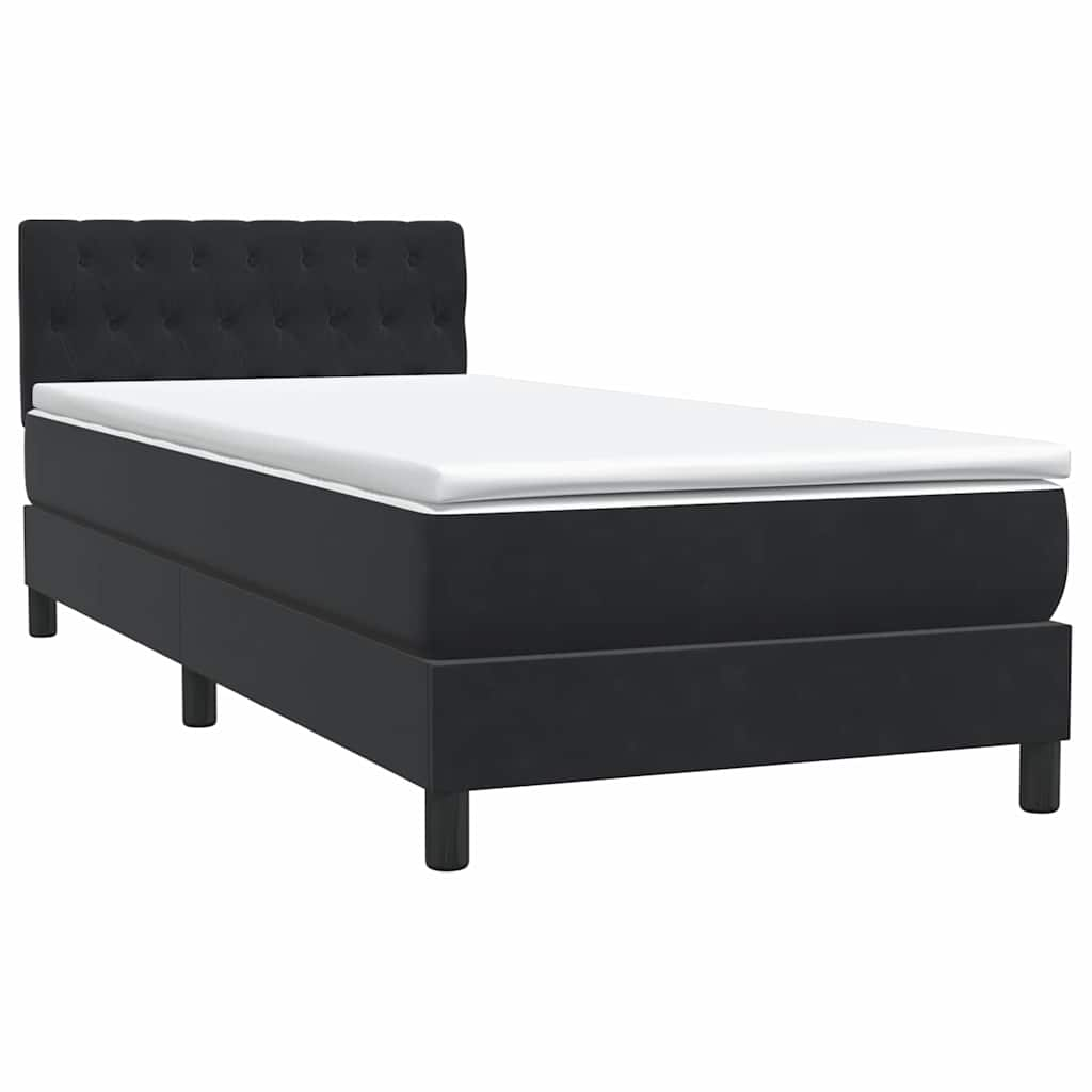 vidaXL Cama box spring con colchón cuero sintético negro 90x210 cm