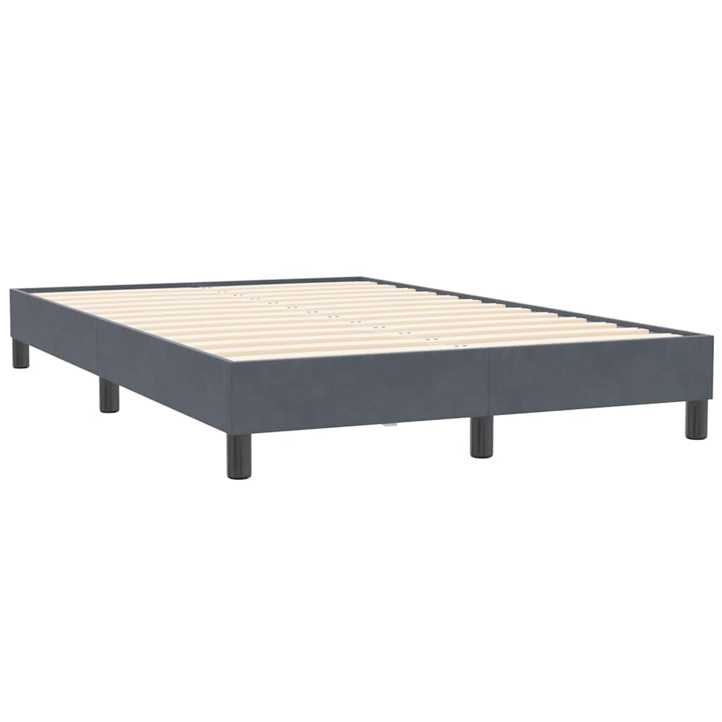 vidaXL Cama box spring con colchón terciopelo gris oscuro 120x210 cm