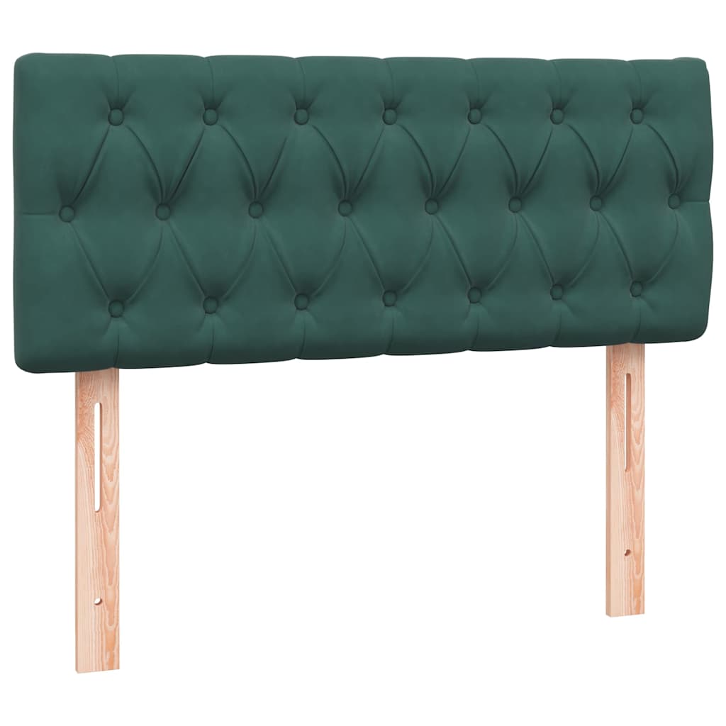 vidaXL Cama box spring con colchón terciopelo verde oscuro 120x210 cm