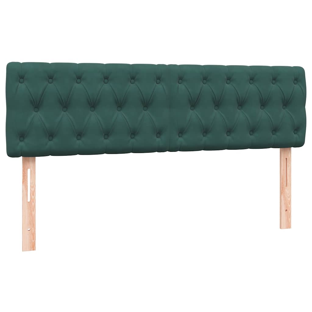 vidaXL Cama box spring con colchón terciopelo verde oscuro 140x210 cm