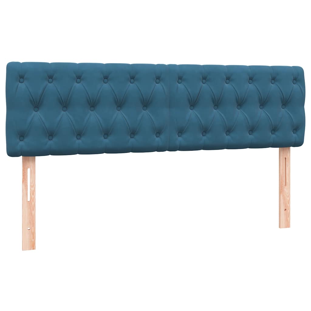 vidaXL Cama box spring con colchón terciopelo azul oscuro 140x210 cm