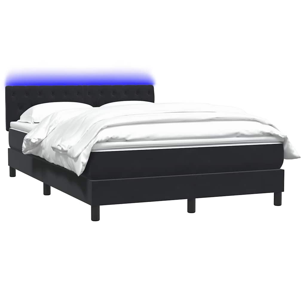 vidaXL Cama box spring con colchón terciopelo negro 160x210 cm