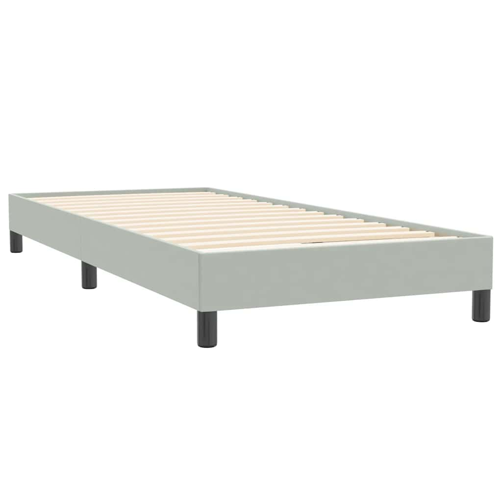 vidaXL Cama box spring con colchón terciopelo gris claro 80x220 cm