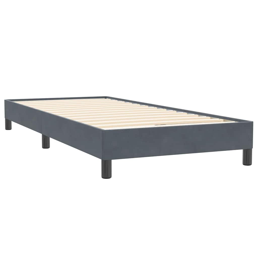 vidaXL Cama box spring con colchón terciopelo gris oscuro 80x220 cm