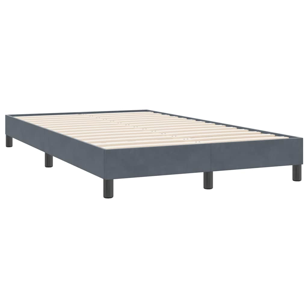 vidaXL Cama box spring con colchón terciopelo gris oscuro 120x220 cm