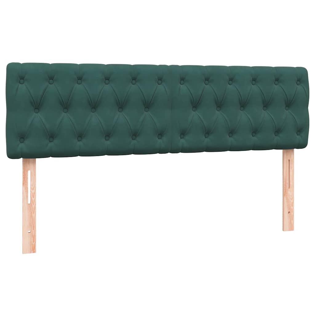 vidaXL Cama box spring con colchón terciopelo verde oscuro 140x220 cm