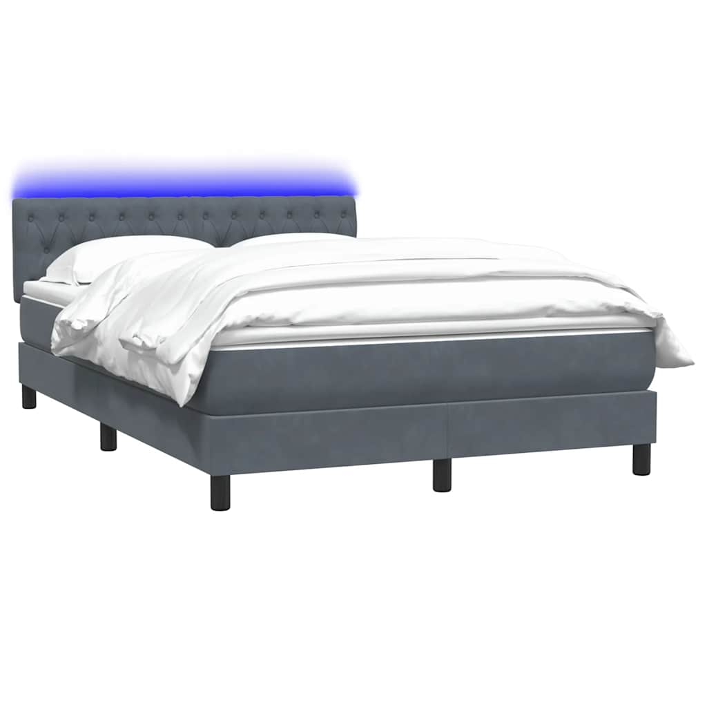 vidaXL Cama box spring con colchón terciopelo gris oscuro 160x220 cm