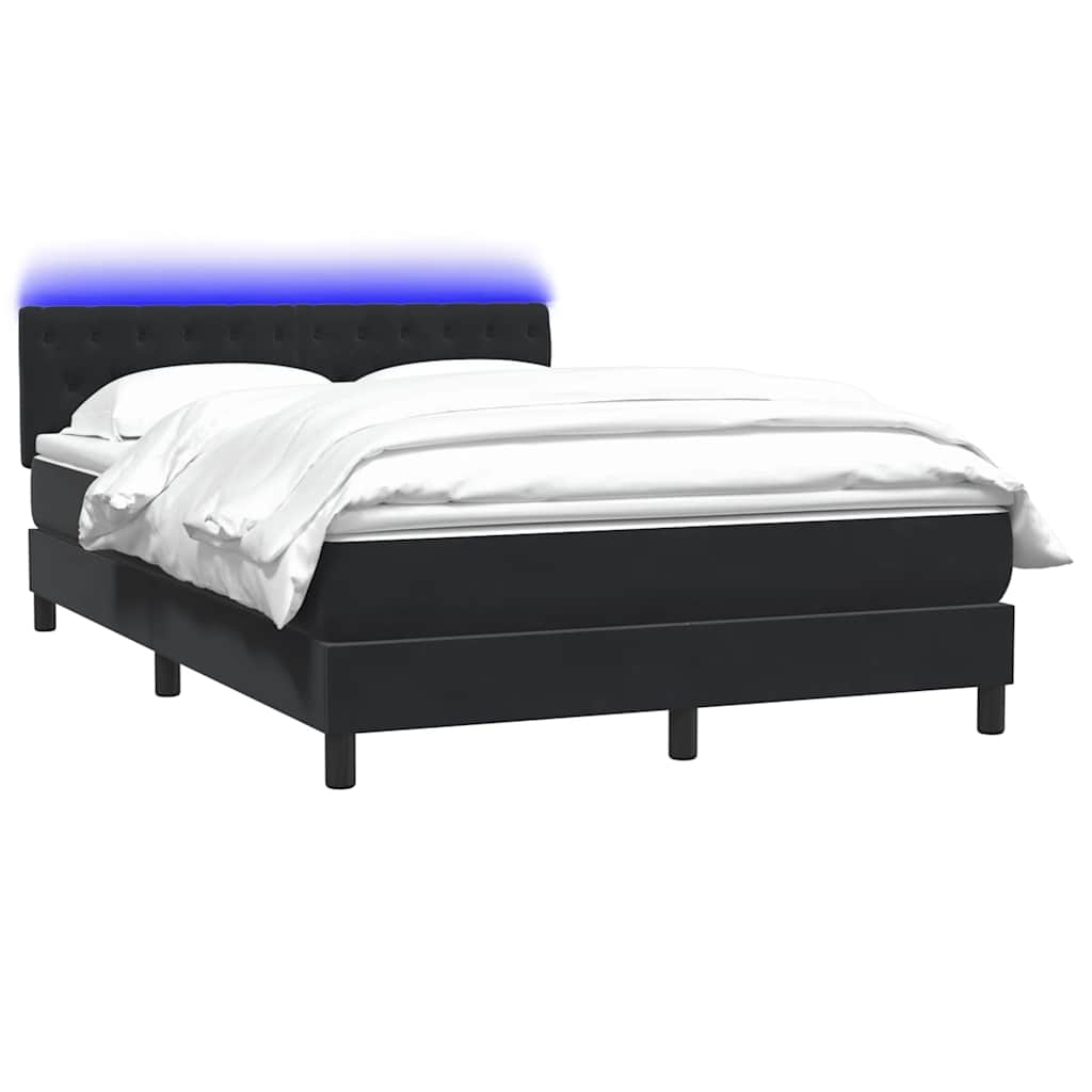 vidaXL Cama box spring con colchón terciopelo negro 160x220 cm