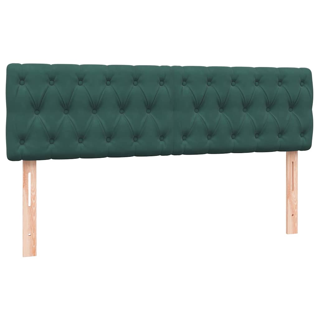 vidaXL Cama box spring con colchón terciopelo verde oscuro 160x220 cm