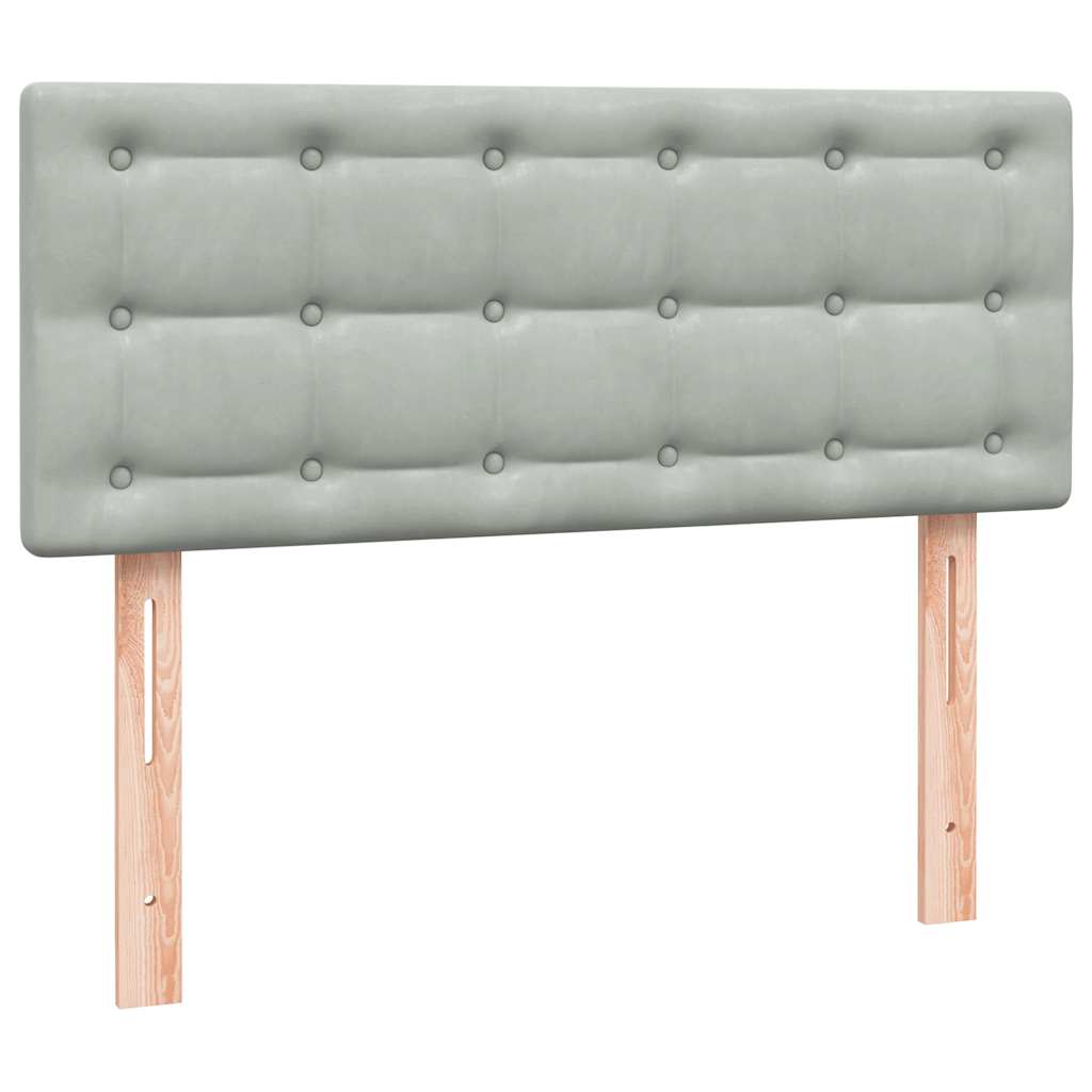 vidaXL Cama box spring con colchón terciopelo gris claro 120x210 cm