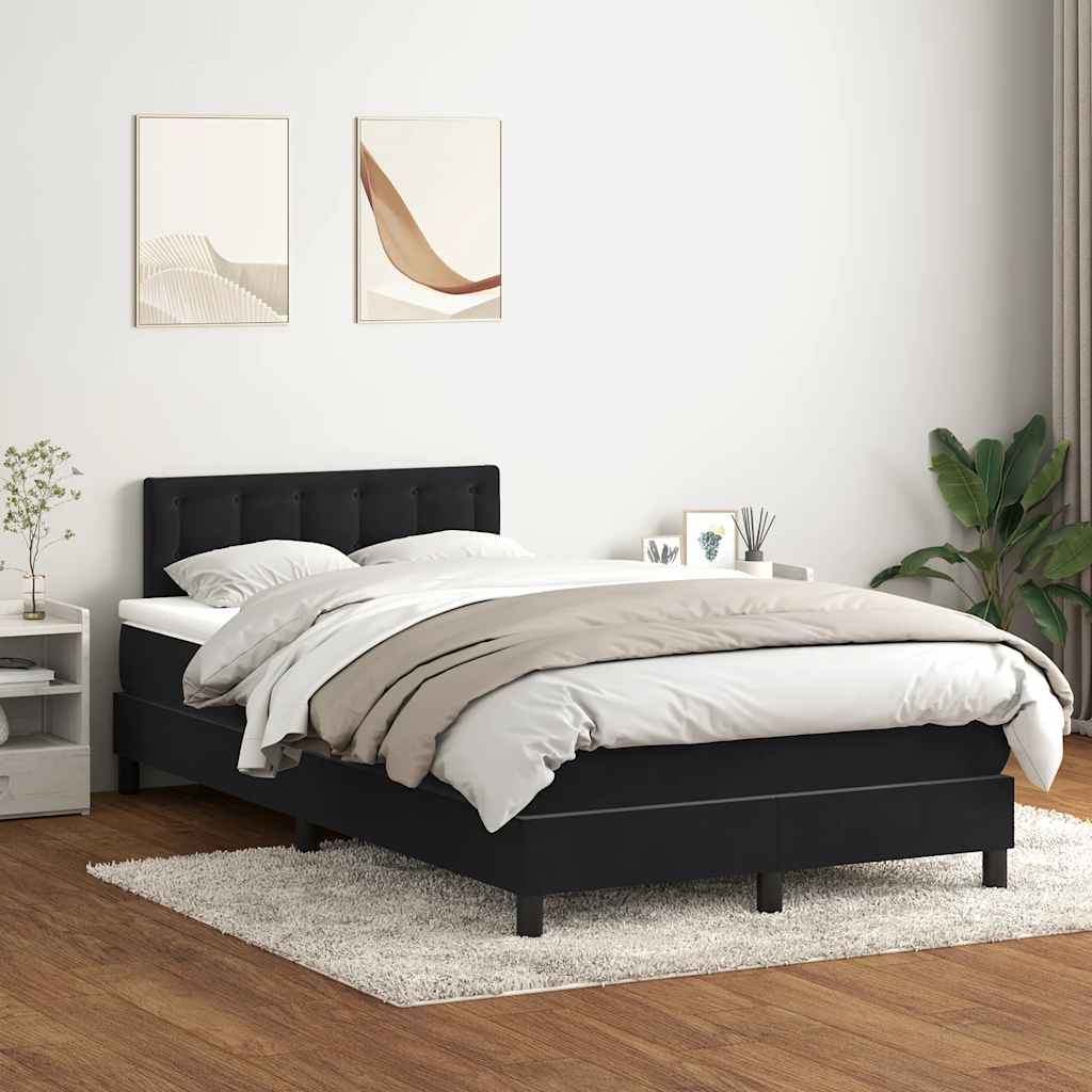 vidaXL Cama box spring con colchón terciopelo negro 120x210 cm