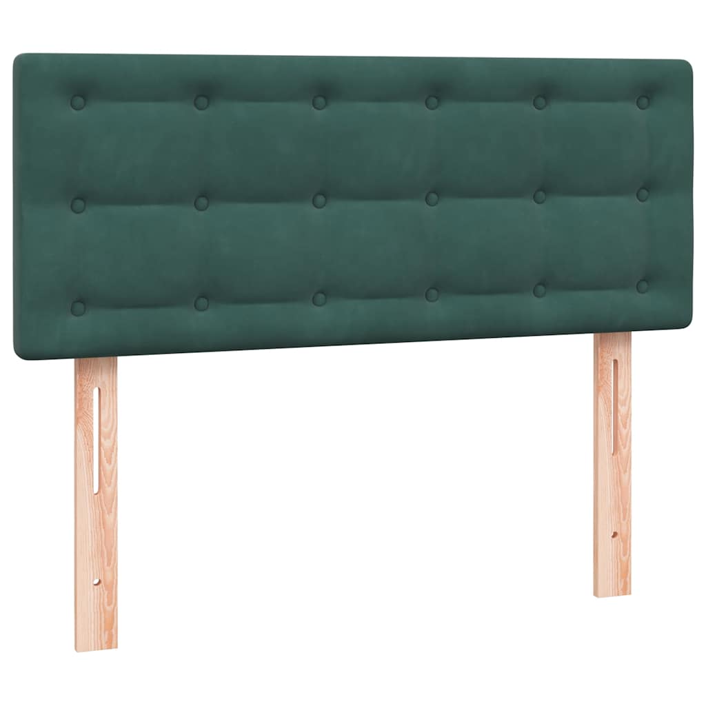 vidaXL Cama box spring con colchón terciopelo verde oscuro 120x210 cm