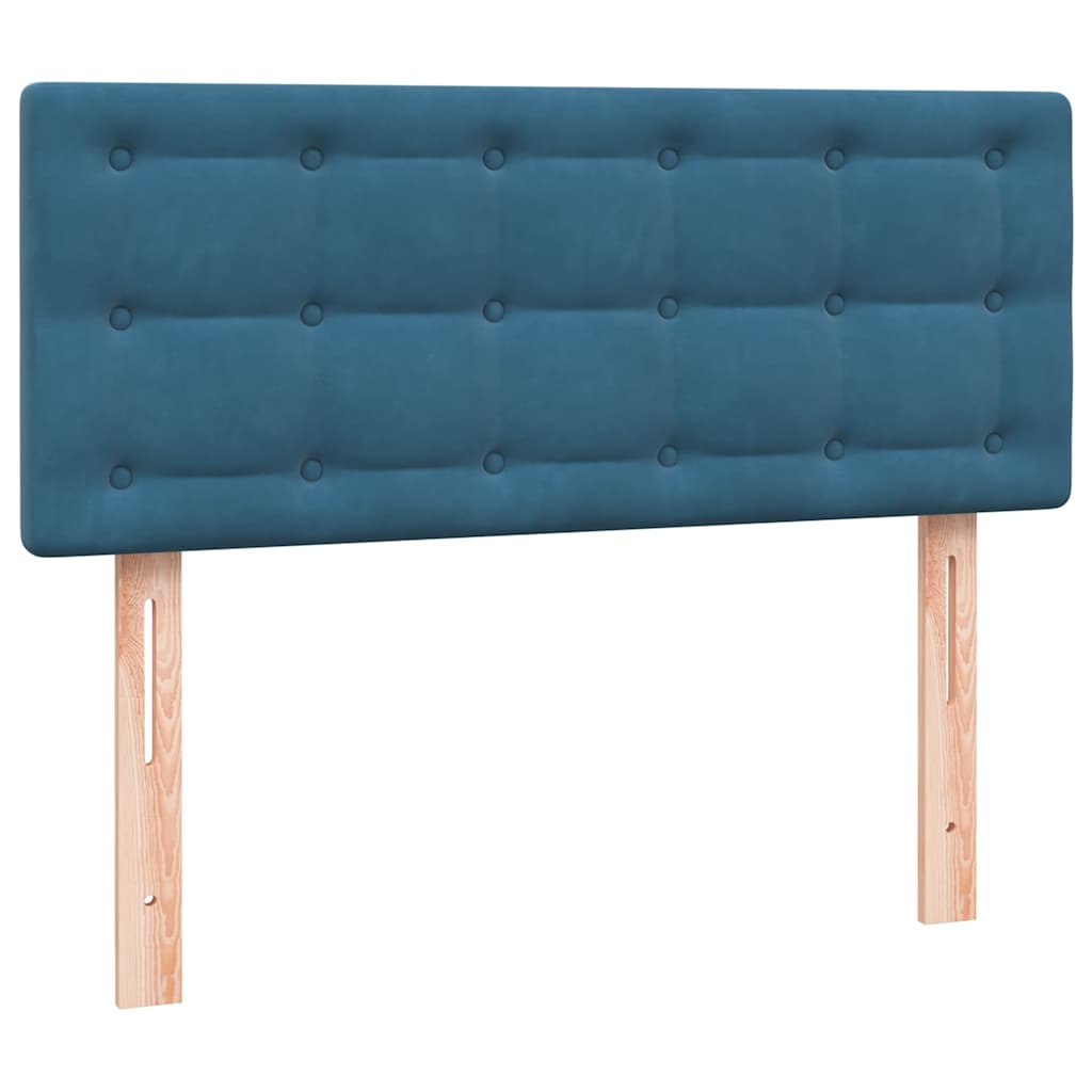 vidaXL Cama box spring con colchón terciopelo azul oscuro 120x210 cm