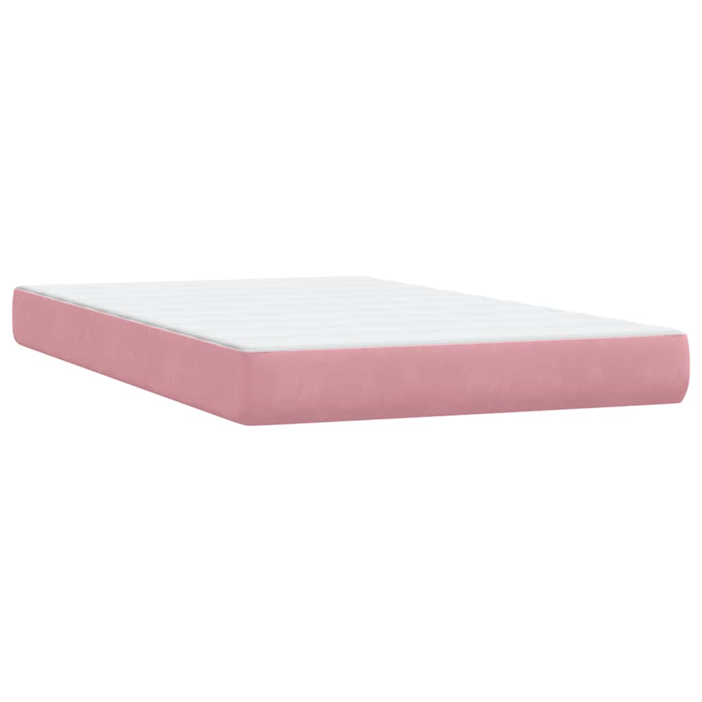 vidaXL Cama box spring con colchón terciopelo rosa 120x210 cm