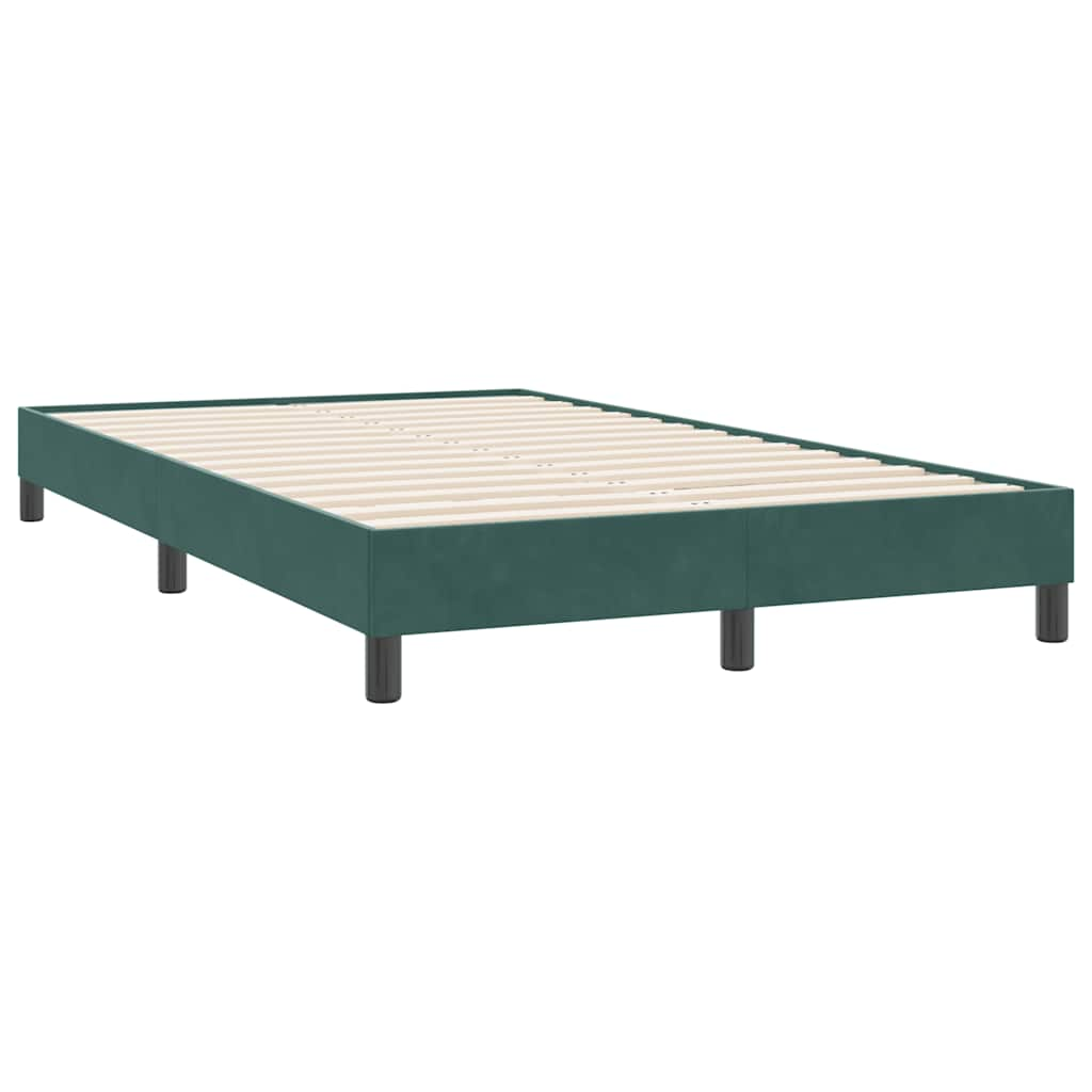 vidaXL Cama box spring con colchón terciopelo verde oscuro 120x220 cm