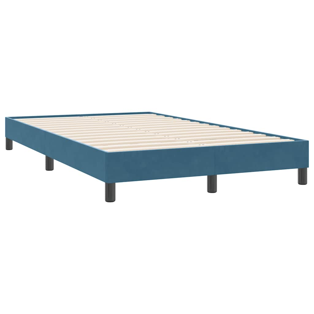 vidaXL Cama box spring con colchón terciopelo azul oscuro 120x220 cm