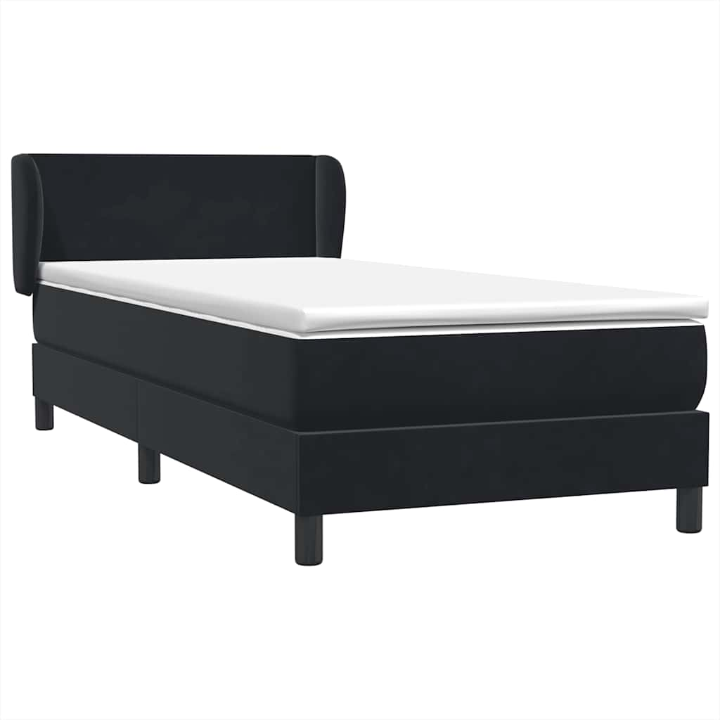 vidaXL Cama box spring con colchón cuero sintético negro 80x220 cm