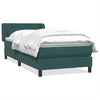 vidaXL Cama box spring con colchón terciopelo verde oscuro 80x220 cm