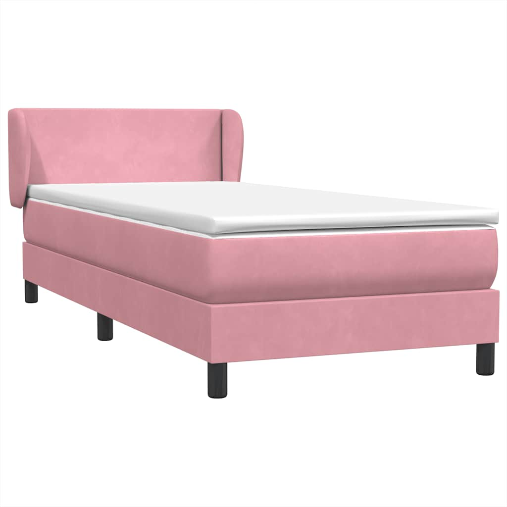 vidaXL Cama box spring con colchón terciopelo rosa 80x220 cm