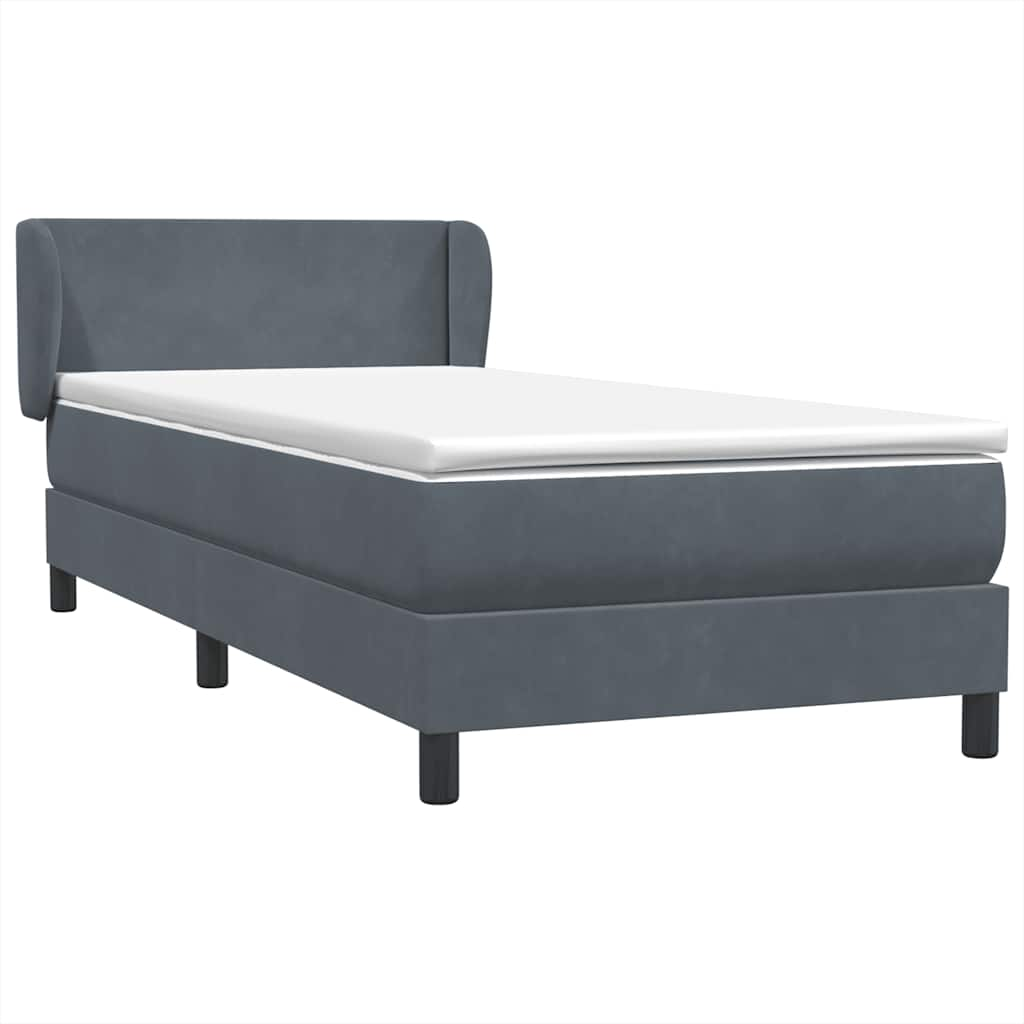 vidaXL Cama box spring con colchón terciopelo gris oscuro 100x220 cm