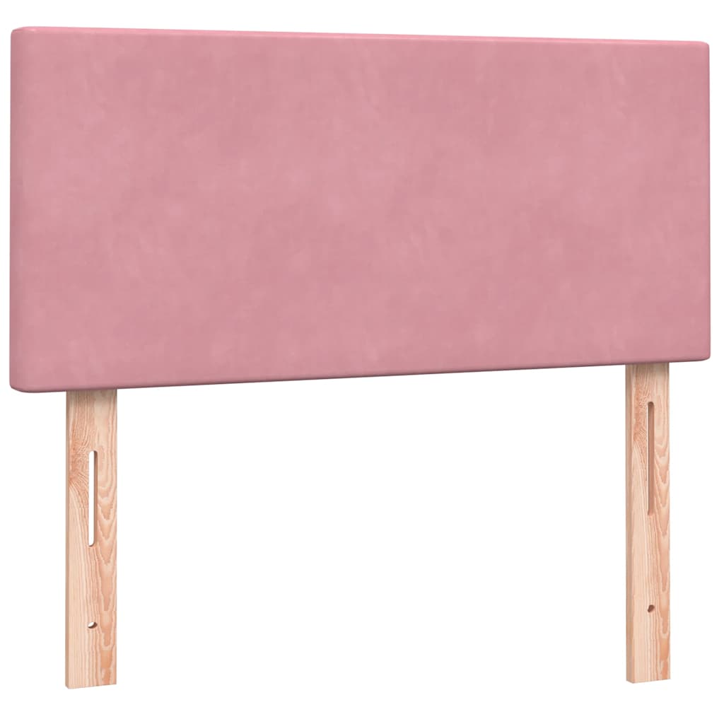 vidaXL Cama box spring con colchón terciopelo rosa 100x220 cm