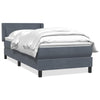 vidaXL Cama box spring con colchón terciopelo gris oscuro 90x220 cm