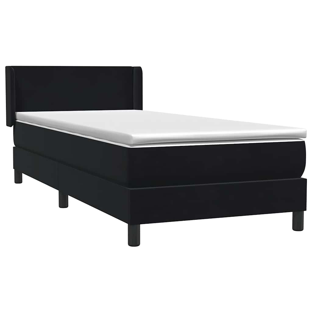 vidaXL Cama box spring con colchón terciopelo negro 90x220 cm