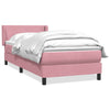 vidaXL Cama box spring con colchón terciopelo rosa 90x220 cm