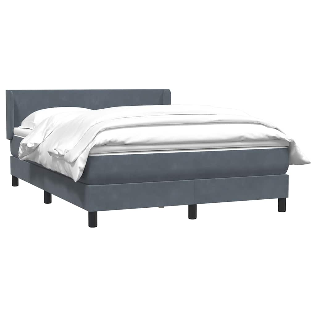 vidaXL Cama box spring con colchón terciopelo gris oscuro 140x220 cm