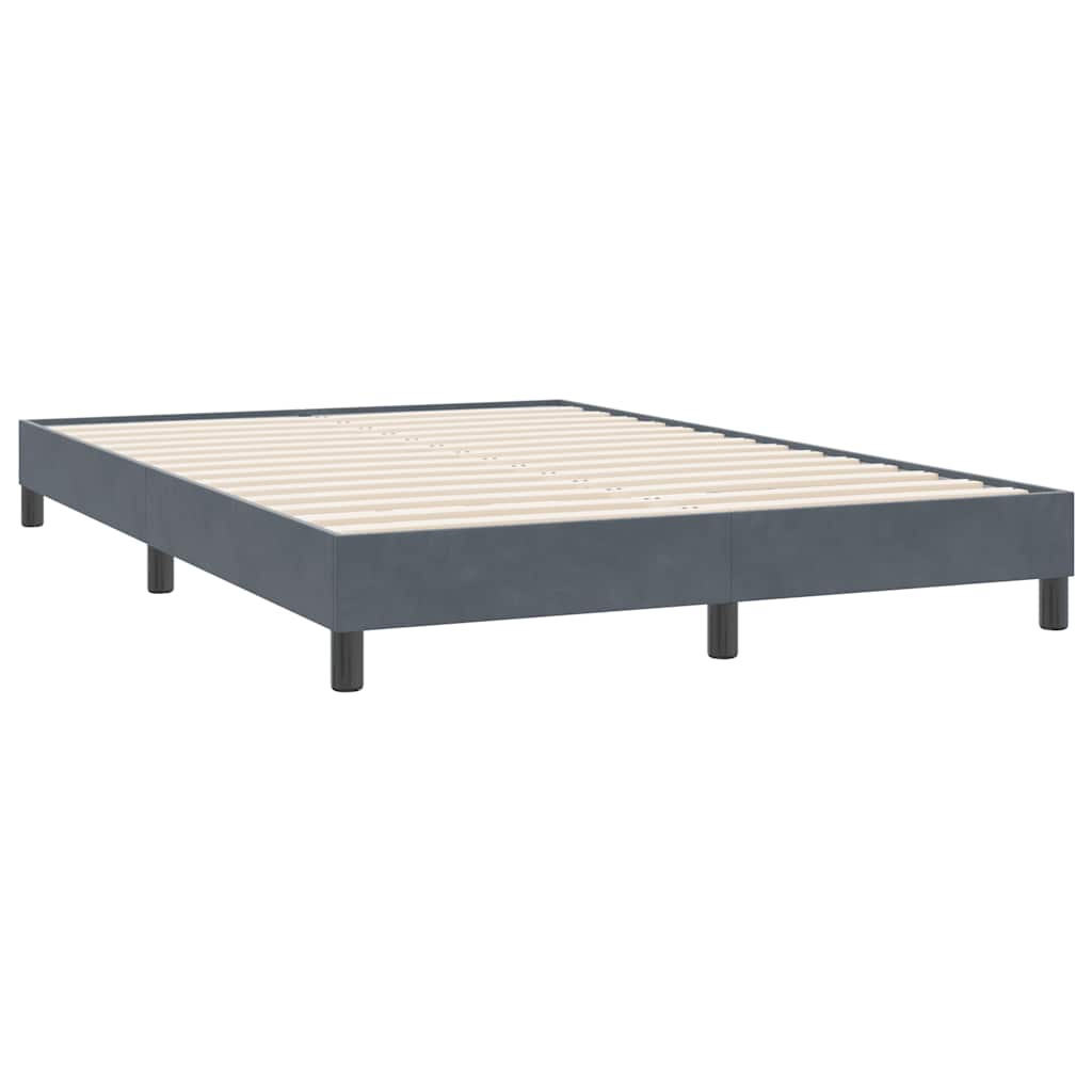 vidaXL Cama box spring con colchón terciopelo gris oscuro 140x220 cm