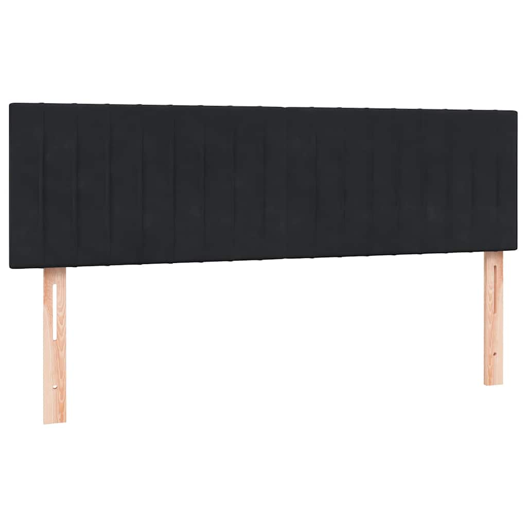 vidaXL Cama box spring con colchón terciopelo negro 140x220 cm