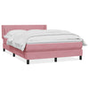 vidaXL Cama box spring con colchón terciopelo rosa 140x220 cm