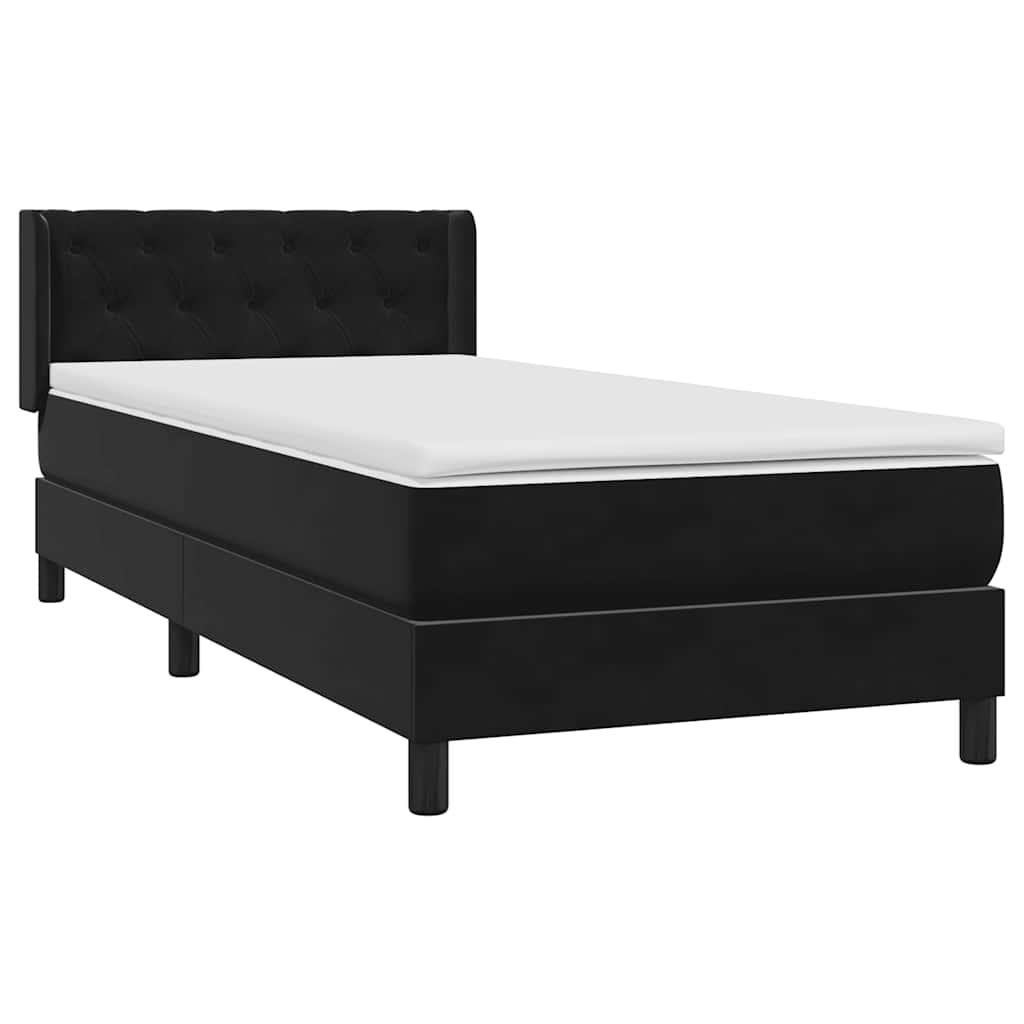 vidaXL Cama box spring con colchón cuero sintético negro 80x220 cm