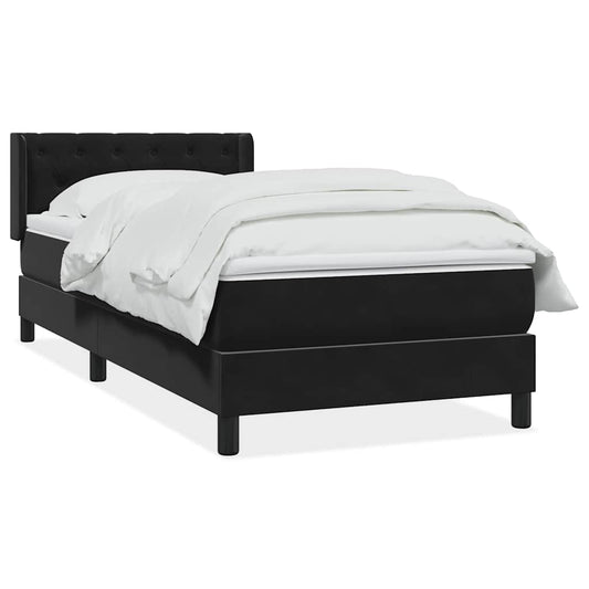 vidaXL Cama box spring con colchón cuero sintético negro 80x220 cm