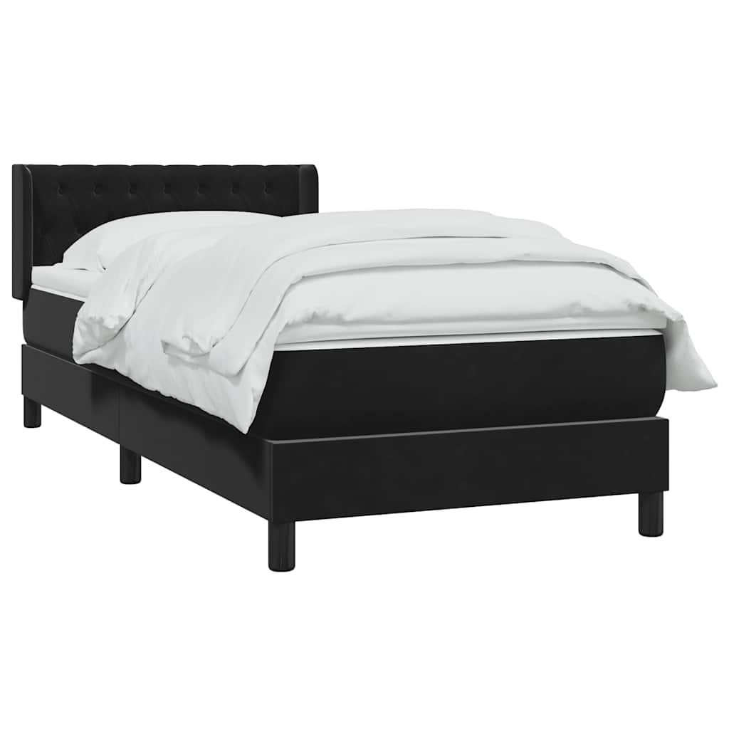 vidaXL Cama box spring con colchón terciopelo negro 90x220 cm