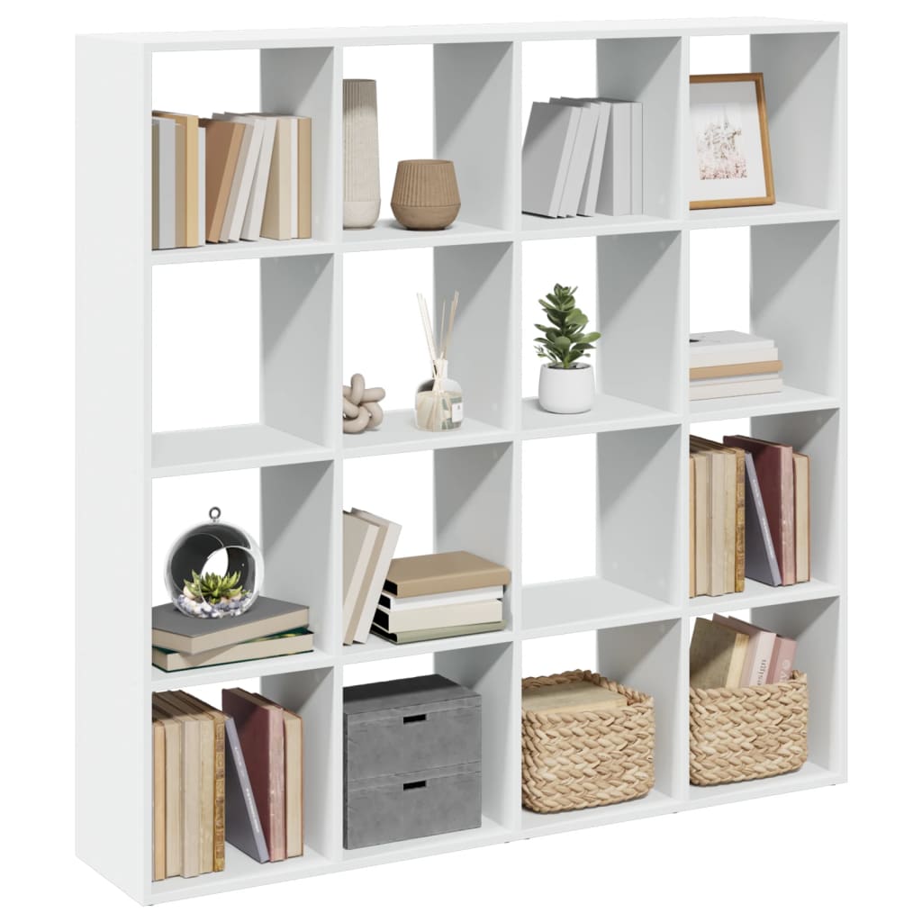 vidaXL Estantería librería madera ingeniería blanca 137,5x29x137,5 cm