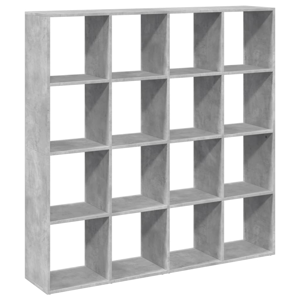 vidaXL Estantería madera de ingeniería gris hormigón 137,5x29x137,5 cm