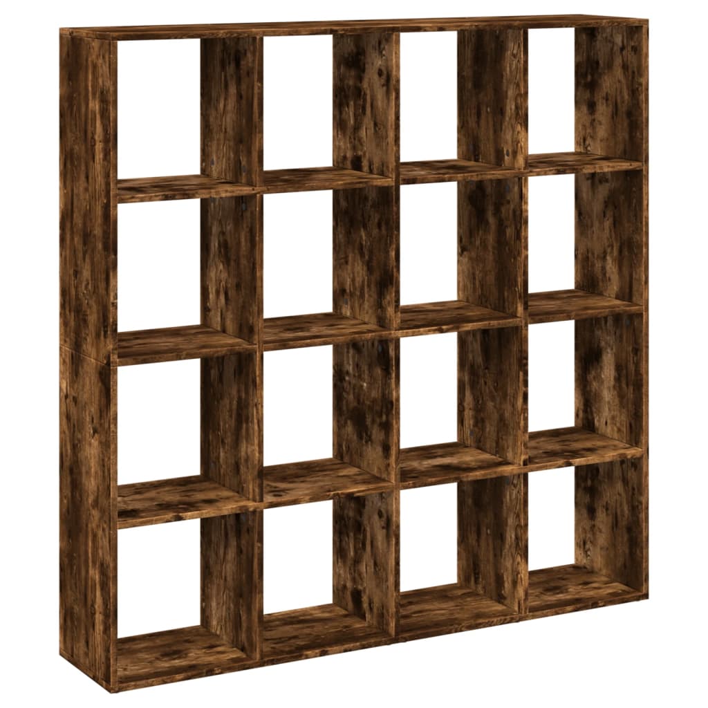 vidaXL Estantería madera de ingeniería roble ahumado 137,5x29x137,5 cm