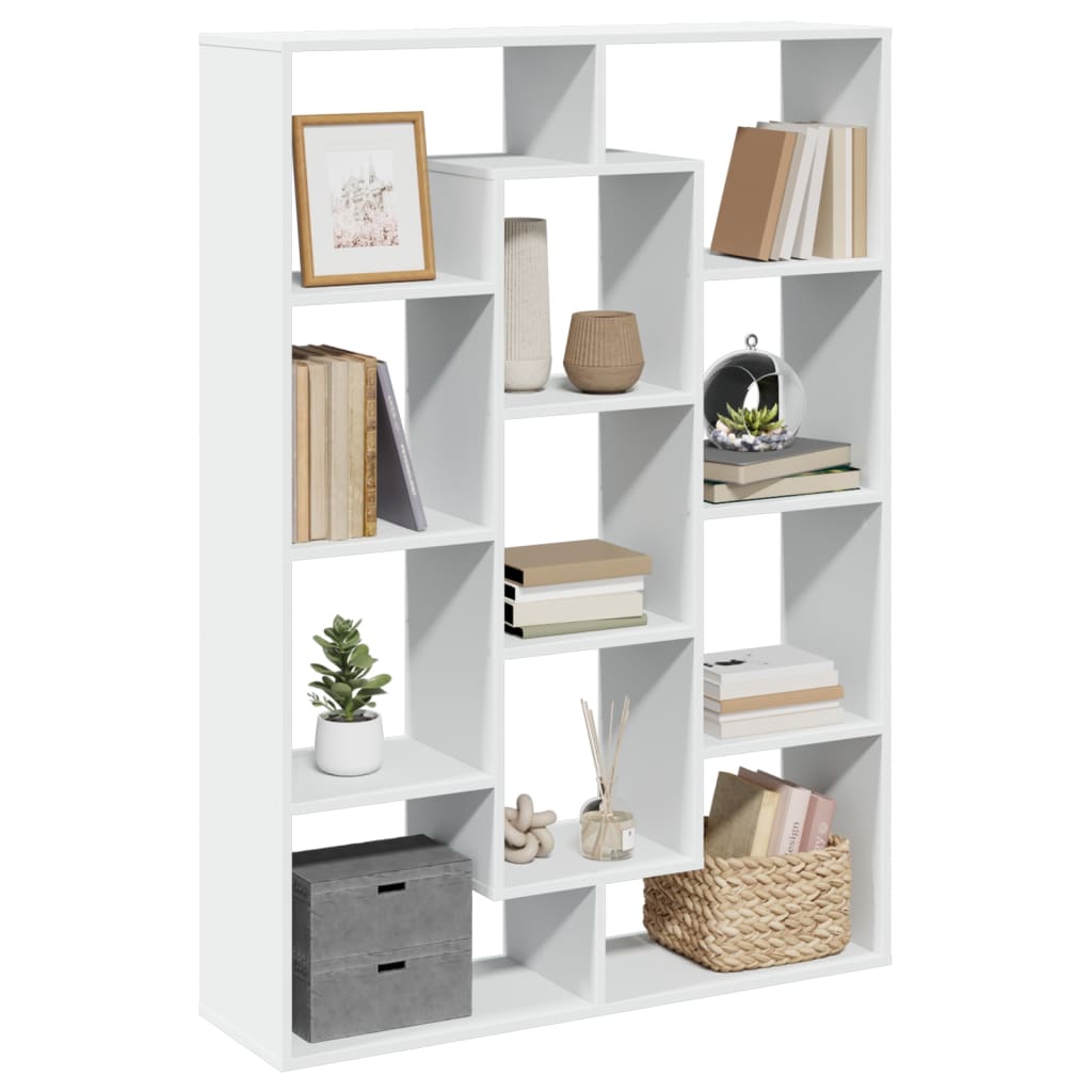 vidaXL Estantería librería madera de ingeniería blanca 102x29x143 cm