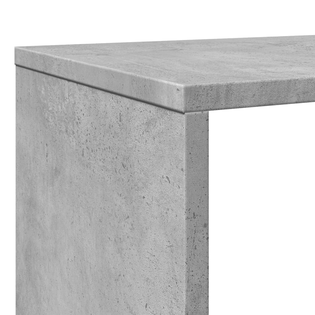 vidaXL Estantería de madera de ingeniería gris hormigón 102x29x143 cm