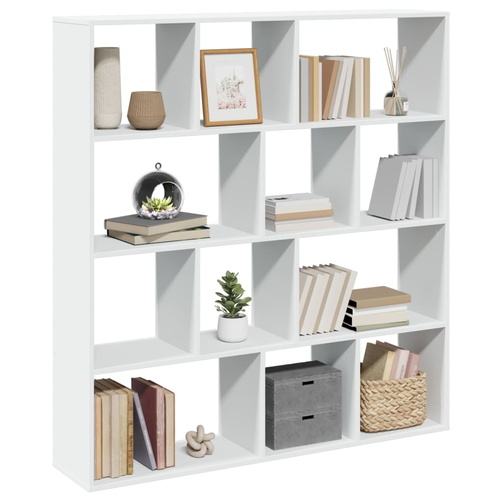 vidaXL Estantería librería madera de ingeniería blanca 132x29x141,5 cm