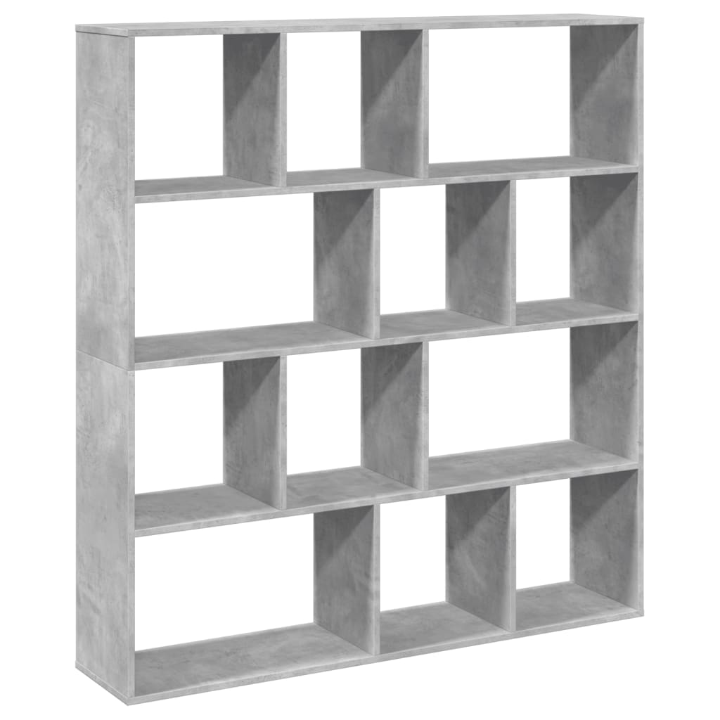 vidaXL Estantería madera de ingeniería gris hormigón 132x29x141,5 cm