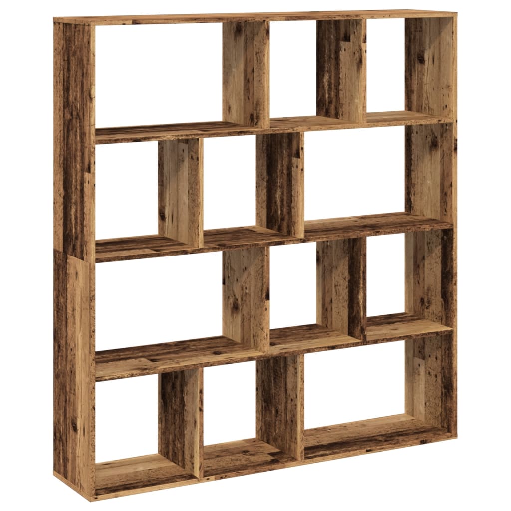 vidaXL Estantería de madera de ingeniería envejecida 132x29x141,5 cm