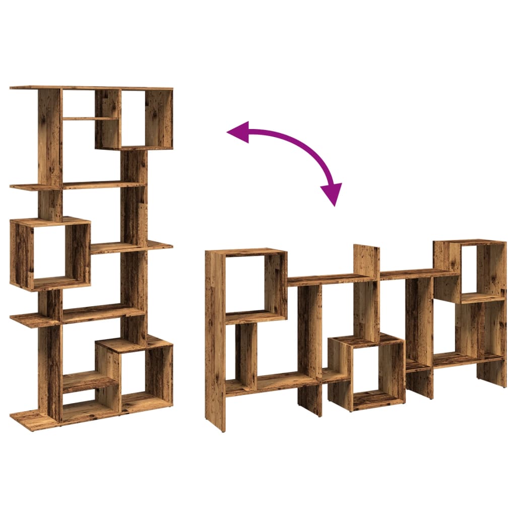 vidaXL Estantería de madera de ingeniería envejecida 92x29x188 cm