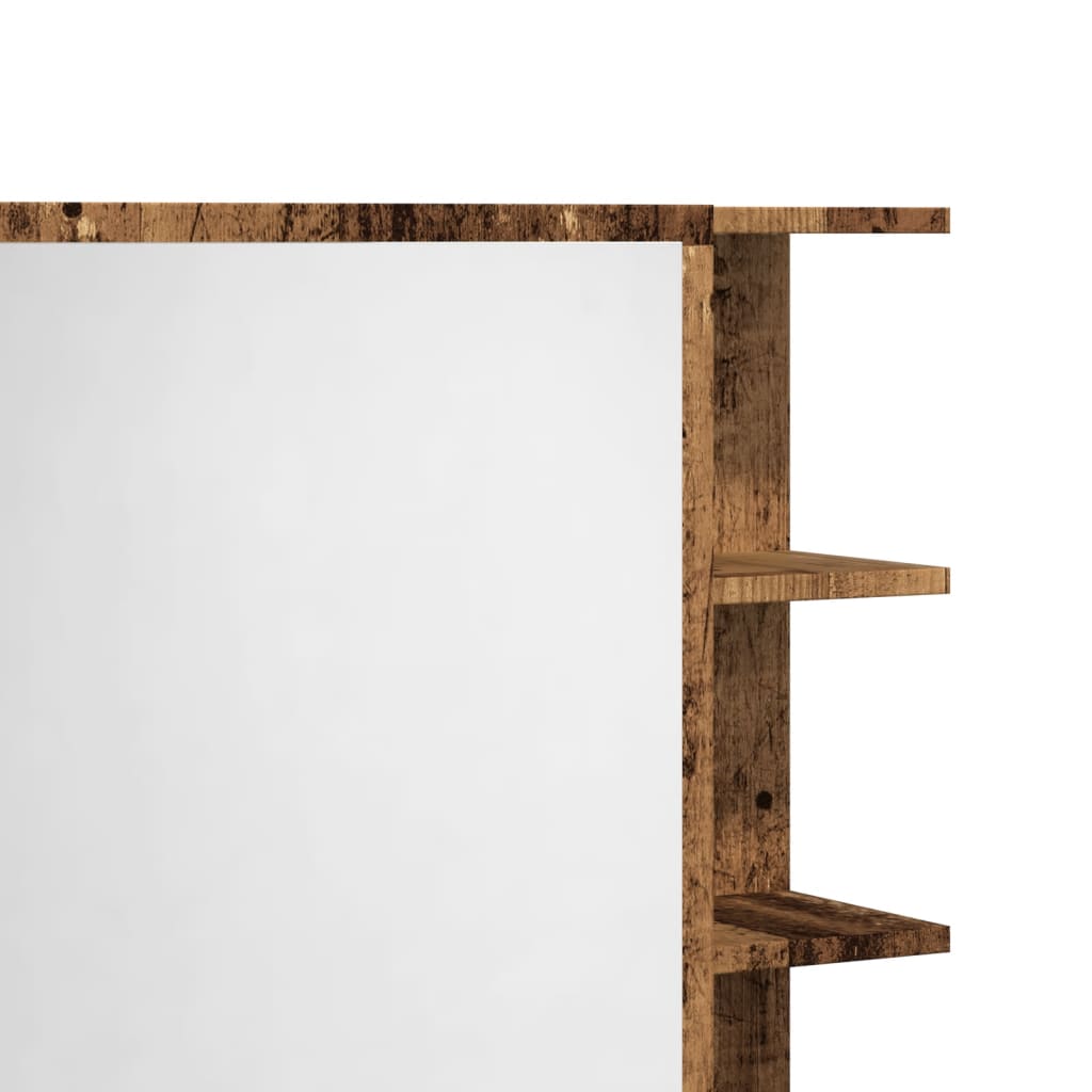 vidaXL Armario espejo de baño madera envejecida 62,5x20,5x64 cm